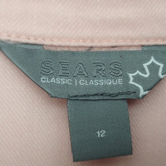 Sears Classic Ladies Size 12 Pink Button Front Embroidery & Sequins Denim Jacket - Picture 3 of 12